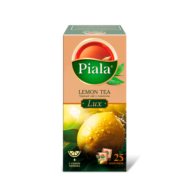 Пиала Lux черный чай с ароматом лимона, 25 пакетиков